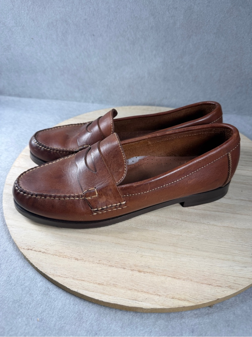 Cole Haan Country Women's 8.5 B Brown Leather Penny Loafers Dress Shoes PGC - Picture 3 of 9